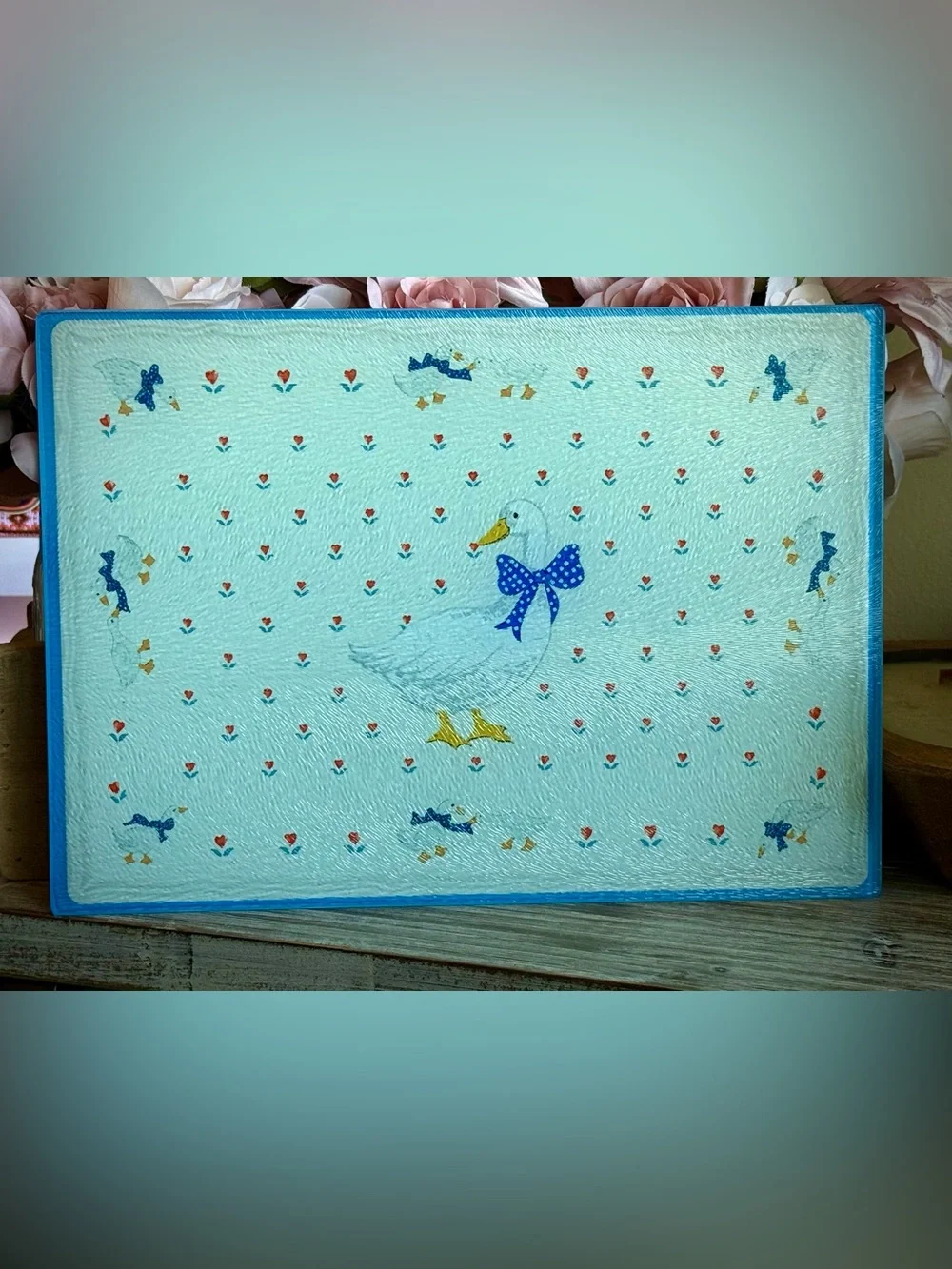 Vintage Inspired Custom Tempered Glass Cutting Board